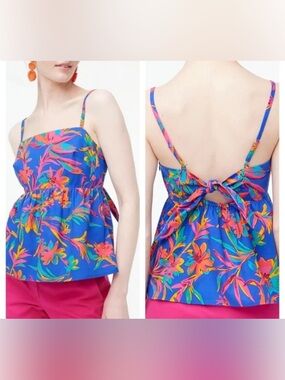 J.Crew Factory floral tie-back strappy floral tank top